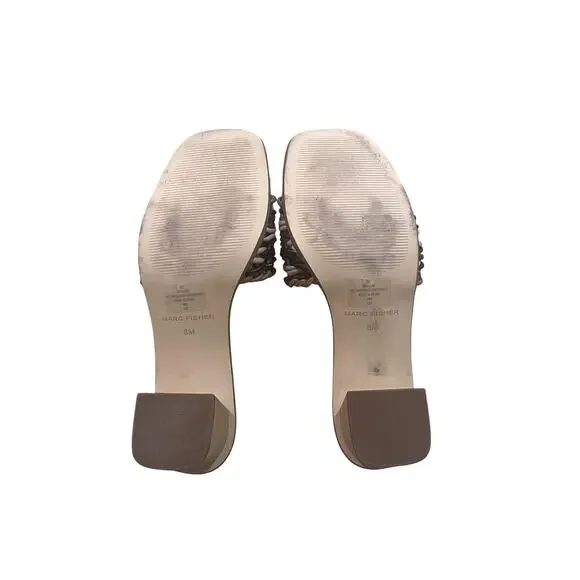 Marc Fisher Shoes Womens Size 8M Brown Alane Woven Block Heel Slide Sandals - Picture 9 of 9